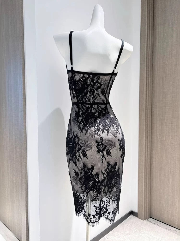 Raven Lace Corset Dress